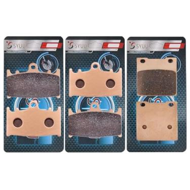 Imagem de S SYUU Pastilha de freio a disco de liga de cobre sinterizado dianteira traseira para motocicleta compatível com Suzuki GSXR 600 1997-2003 GSXR 750 2000-2003 FA158F FA063R