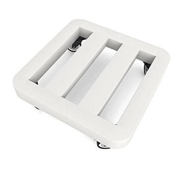 Imagem de Vaso de plantas de jardim, ferro forjado, quadrado, toro, roda universal, base de vaso de flores, toro, bandeja móvel com suporte inferior de polia para decoração interna e externa em vaso, suporte de