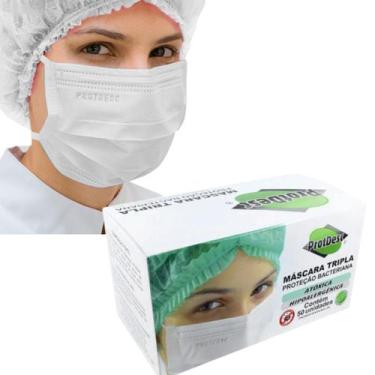 Imagem de Máscara Cirúrgica Protdesc Descartável Tripla com Elástico Branca 50un