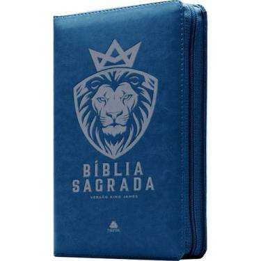 Imagem de Livro - Bíblia Sagrada King James com zíper - Azul