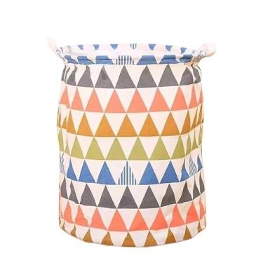 Imagem de Cesto Organizador Multiuso Dobrável–Impermeável, Compacto e Resistente – Ideal para Roupa Suja, (Arco-íris Triângulo Pequeno)
