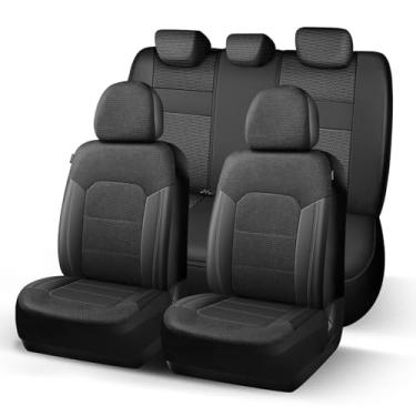 Imagem de HChengkikz Capas de assento de malha de ar, conjunto completo de capas de assento de carro respiráveis, capa de assento de carro compatível com airbag, proteção automotiva universal conforto para a