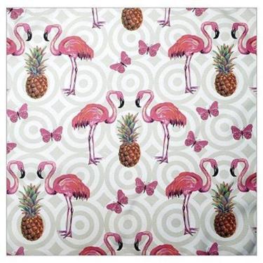 Imagem de Kit 4 Guardanapo De Tecido Flamingo Abacaxi 40Cmx40Cm