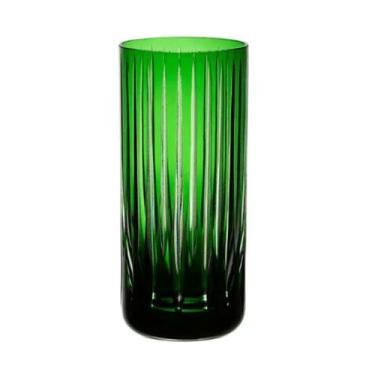 Imagem de Copo Long Drink Cristal Lapidado Verde Escuro 395Ml - Strauss