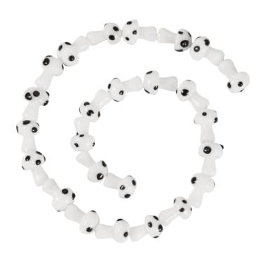 Imagem de KISSITTY Lampwork Contas de cogumelo de cor simples cristal fofo mini cogumelos ornamento perfurado solto espaçador contas para colares faça você mesmo, pulseiras, brincos, fabricação de joias