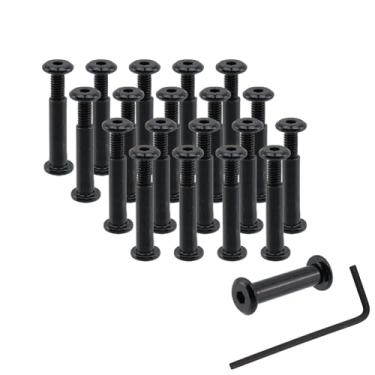 Imagem de Savagrow 20 conjuntos de parafusos de fixação M4 x 20 mm parafusos de fixação, porcas de tampa, parafusos de fixação de soquete de rebite de acionamento hexagonal para proteger móveis