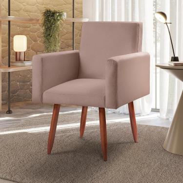 Imagem de Poltrona Decorativa - Cadeira Escritório Nina Linho - Sph Rose