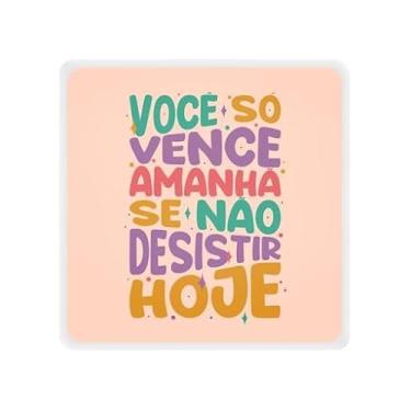 Imagem de Luminária Box Slim Decorativa com Mensagem Motivacional, LED USB, Você Só Vence Amanhã Se Não Desistir Hoje, Colorida