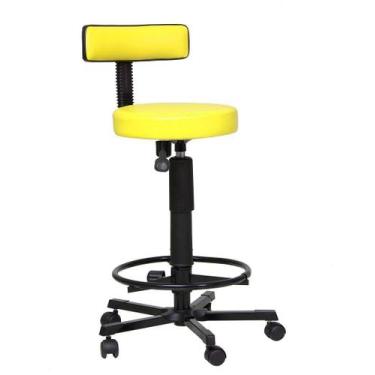 Imagem de Cadeira Mocho Alto Slim Secretária / RB CADEIRAS - Mix Moveis, Amarelo