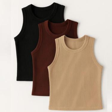 Imagem de Kit 3 Blusas Feminina Ribana Algodão Premium - 77VS LEVOSCH, Preto, Ma