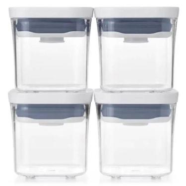 Imagem de Kit 4 Pote Hermético Oxo Pop 2.0 Quadrado 200Ml