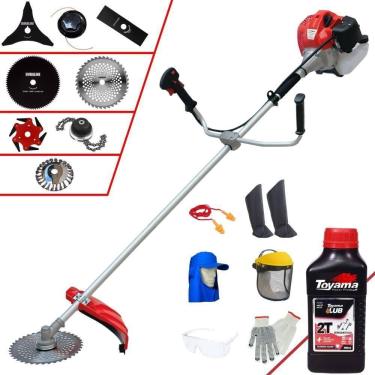 Imagem de Roçadeira Anmax 2,2hp + 6 Facas + Escova + Epi + Óleo Toyama