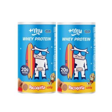 Imagem de Kit 2 whey protein concentrado pote paçoquita 20g proteina 450g +mu - 