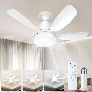 Imagem de Ealken Ventilador de teto com luzes e controle remoto, ventilador de teto ultra amplo de 150°, ventilador de teto de perfil baixo com 6 níveis de velocidade, LED regulável de 3000 a 6500 K para