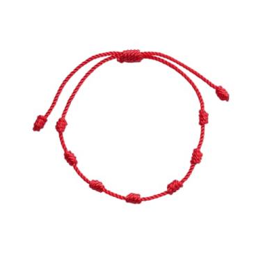 Imagem de QUUPY 10 pulseiras trançadas com pingente da sorte ajustáveis com 7 nós para proteção, boa sorte, amantes da amizade