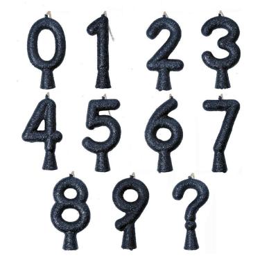 Imagem de Vela De Aniversário Puro Glitter Preta Modelo 3