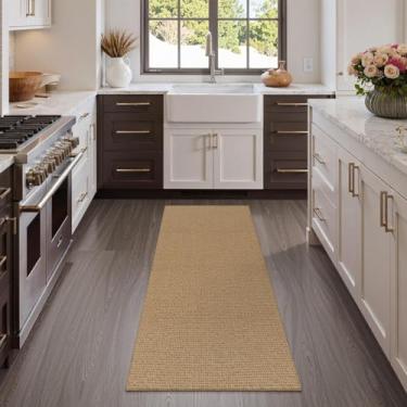 Imagem de Uphome Tapete de corredor de cozinha, tapete boho lavável de 6 x 1,78 m para corredores, antiderrapante, tapete moderno de algodão tecido de algodão de baixa película, resistente a manchas, tapete de