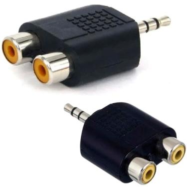Imagem de *Adaptador P2 Plastico - P2 Mono p/ 2 Jack Rca 003-1208