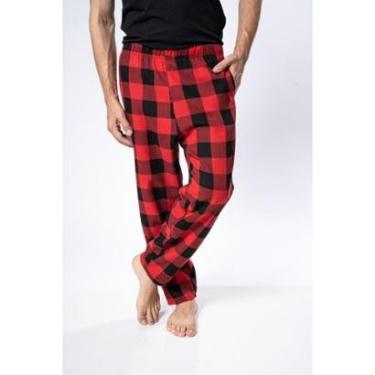 Imagem de Calça De Pijama Xadrez De Flanela Masculina-Masculino