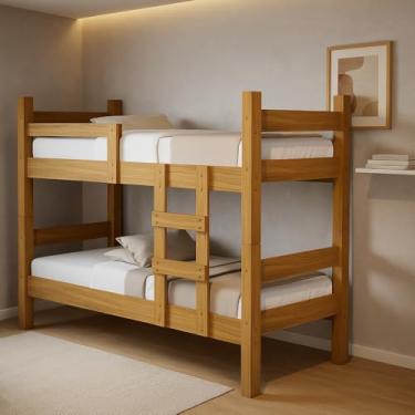 Imagem de Beliche Solteiro Letícia Com Duas Camas em MDF (Nature)