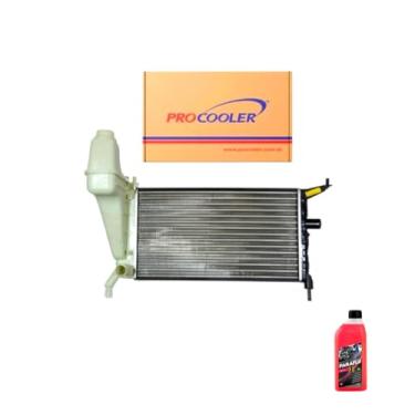 Imagem de Kit Radiador GM Celta 1.0 1.4 2000 a 2006 Sem Ar + Aditivo Paraflu 01 1 litro Rosa