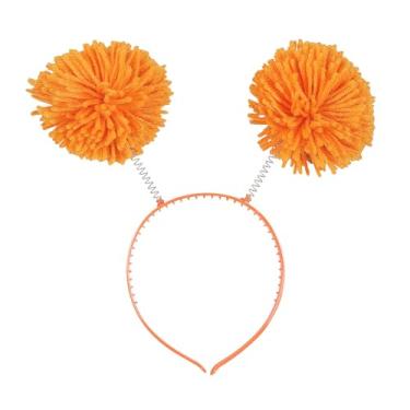 Imagem de Fun Express Boppers de cabeça de plástico laranja Team Spirit Pom-Pom de 9,8 cm x 11,5 cm - 6 peças