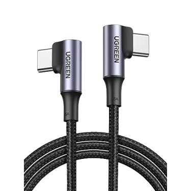 Imagem de UGREEN Cabo USB C para USB C de 100 W, cabo tipo C de 90 graus para iPhone 15/15 Plus/15 Pro/15 Pro Max, MacBook Pro 2022, iPad Pro 2022, Samsung Galaxy S24/S23/Z Fold, Google Pixel, Switch,