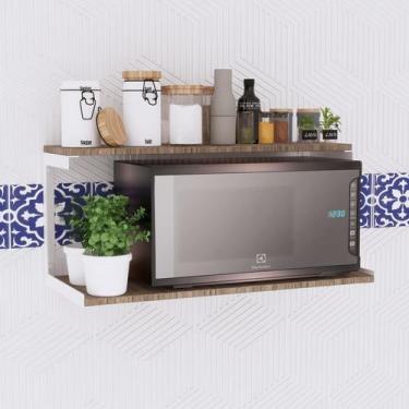 Imagem de Prateleira Nicho Reforçada Microondas Organizador Estilo Industrial Du