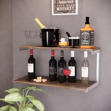 Imagem de Prateleira Reforçado Nicho Adega Bar Industrial Suporte Dupla Branca -