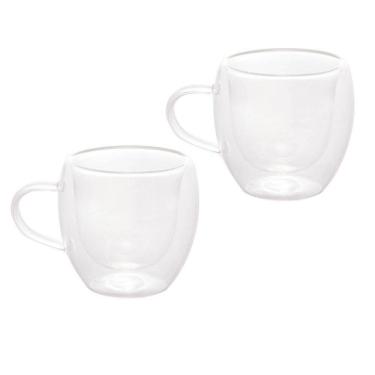 Imagem de Conjunto De Xícaras Para Café 80ml Vidro Duplo 2 Peças Modern Lyor
