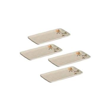 Imagem de Conjunto de Travessas Retangulares Pequenas Porto Brasil Orgânico Campestre 22x9,5cm - 4 Peças