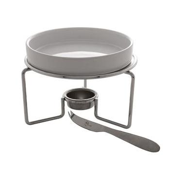 Imagem de Conjunto Rechaud para Queijo Wolff Gourmet Brie 26373 - 3 Peças Branco