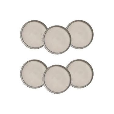 Imagem de Conjunto de Pratos de Sobremesa Porto Brasil Neo Pulse Cinza 21,5cm - 6 Peças