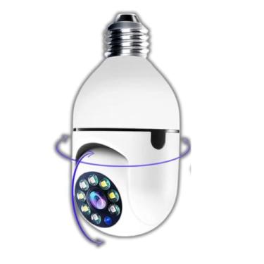 Imagem de Câmera Lâmpada de Segurança WiFi com Rotação 360°, HD, Visão Noturna, Áudio Bidirecional, Sensor de Movimento, para Bocal E27, Proteção IP44, App Yoose, Cor Branca