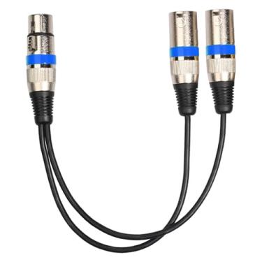 Imagem de YIJU Cabo divisor de microfone, 1 XLR fêmea para 2 XLR macho, cabo patch em Y de 30 cm para equalizador de microfone e gravação, Azul