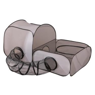 Imagem de Baoblaze Gaiola de túnel de tubo para gatos, casa dobrável, portátil, esconderijo, playground, 2 em 1, túnel de brincar para gatinhos, hamsters, filhotes, S