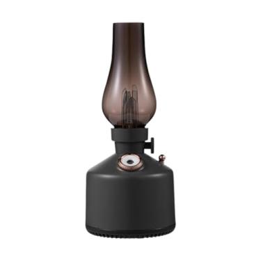 Imagem de KiBcsLic Umidificador em Formato de Lamparina a óleo Vintage, Luminária Noturna Retrô Clássica para Escritório E Ambientes Internos, Cinza, Tamanho real