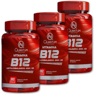 Imagem de Kit 1-3x Vitamina B12 60 Cáps Original Quantum Auxilia na Disposição Energia Memória Redução Cansaço