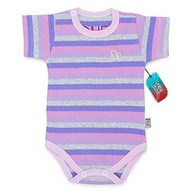 Imagem de Body Bebê Listrado Manga Curta Rosa