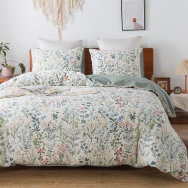 Imagem de Capa de edredon dupla 100% algodão HoneiLife Floral Set