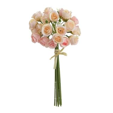 Imagem de Wswqop Buquê de rosas artificiais elegante 27 cabeças lindas para festa, arranjo de flores em casa, Champanhe