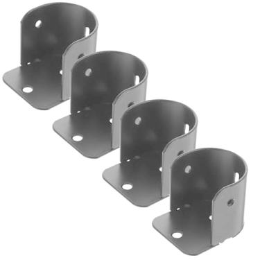 Imagem de Luxshiny Conjunto de 4 Suportes de Ferro Preto para Varão de Armário, Com Flange para Banheiro, Suportes para Varão de Cortina para Uso Doméstico.