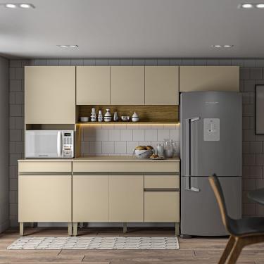 Imagem de Cozinha (com Balcão Com Tampo) 9 Portas 1 Gaveta Line - Ssx Multicoisas Vanilla-vanilla-cp-freijo