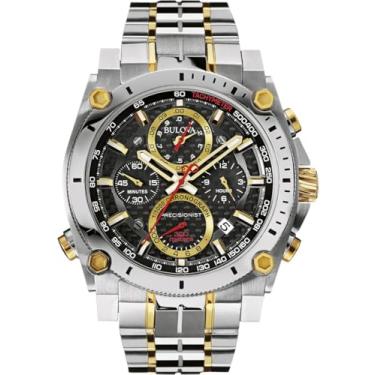 Imagem de Relógio masculino Bulova 98B228 Precisionist com mostrador analógico de quartzo japonês em dois tons