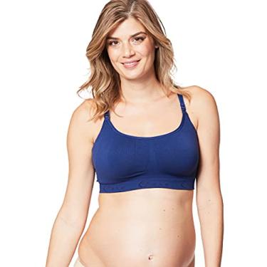 Imagem de Cake Maternity Sutiã de amamentação sem aro de algodão doce para amamentação, sutiã de maternidade sem costura, Azul marinho, M