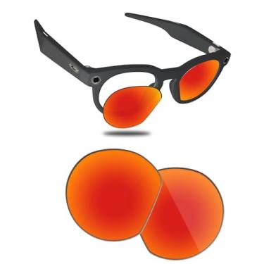 Imagem de Fiskr Lentes polarizadas de substituição compatíveis com óculos de sol Oakley Meta HSTN OW8002 51 mm, resistente a impactos e ajuste perfeito - vermelho fogo