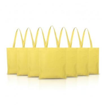 Imagem de Sacola Reutilizável TNT 100gr, Vermelho e Verde, 41x37cm com Alça 30cm, Material Não Tecido (5, Amarelo)