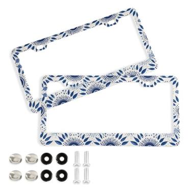 Imagem de SEHANY Molduras para placa de carro que tudo vêem, moldura de placa de carro de alumínio à prova de ferrugem com furos e parafusos elípticos serve para acessórios de carro de tamanho padrão de