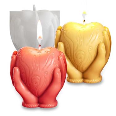 Imagem de Japleed Molde de fundição de resina de coração 3D, moldes de silicone exclusivos em forma de coração para fazer velas, sabonete, cera, amor, romântico, resina epóxi, molde de concreto para decoração