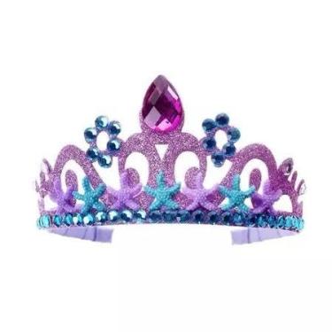 Imagem de Coroa Tiara Sereia Ariel Infantil Diadema Princesa Do Mar F